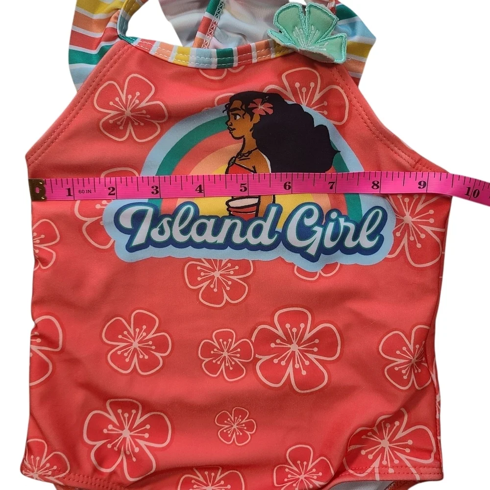 Disney Moana Island Girl Swimsuit Toddler 3T UPF 50+ One Piece NWT